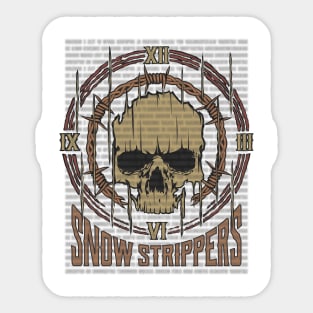 Snow Strippers Vintage Skull Sticker